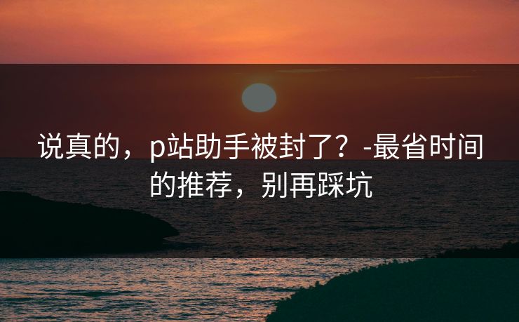 说真的，p站助手被封了？-最省时间的推荐，别再踩坑